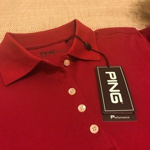🔥 PING  I  Ladies Red Golf Shirt - NWT 🔥
